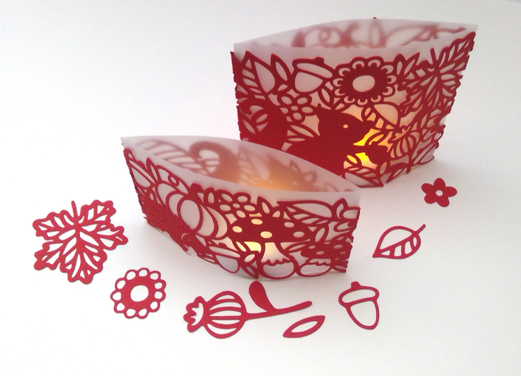 Zwei Herbst Lichter Plotterdatei SVG DXF