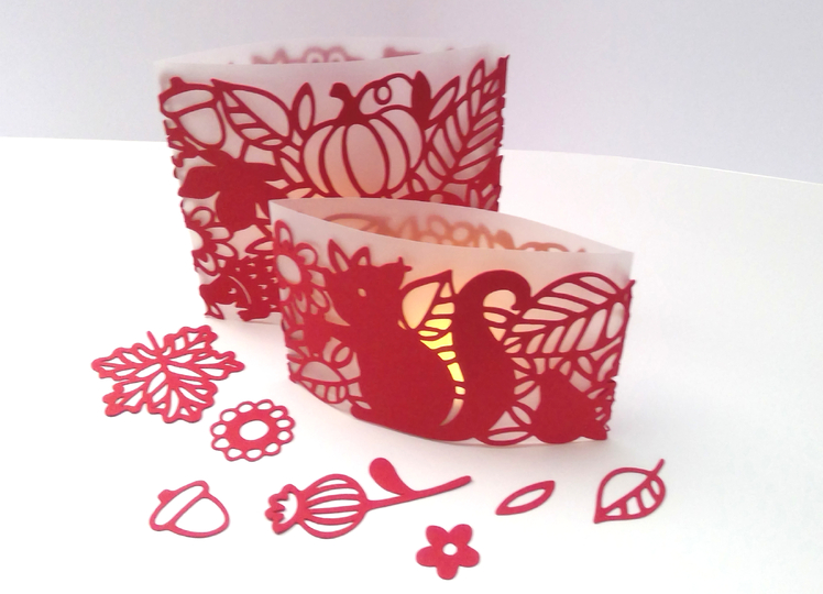 Zwei Herbst Lichter Plotterdatei SVG DXF