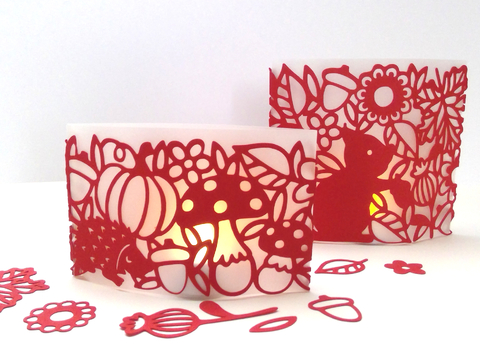 Zwei Herbst Lichter Plotterdatei SVG DXF