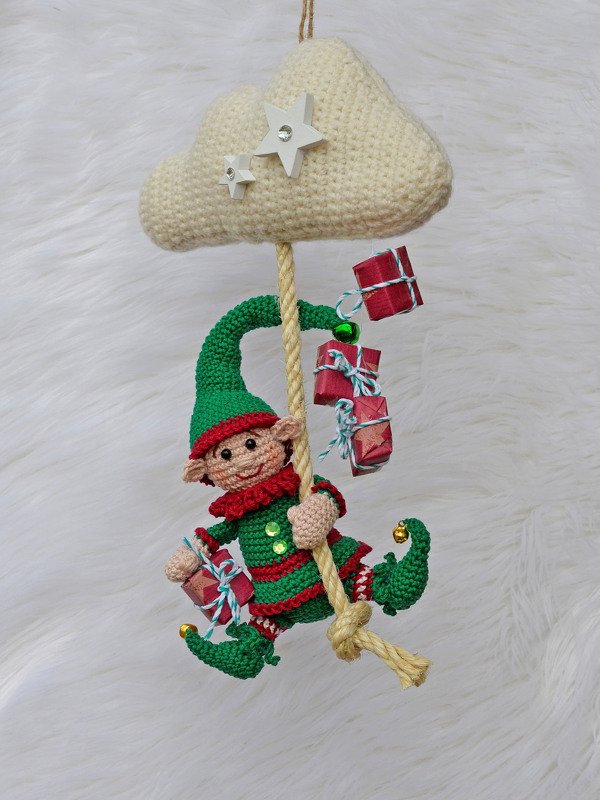 Vom Himmel hoch 3er Set Nikolaus Weihnachtself Wolke Fensterdeko - Bild 3