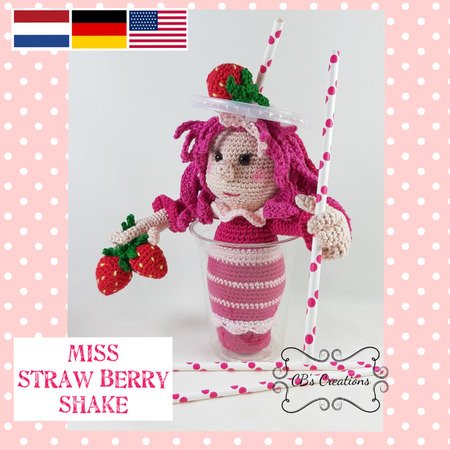 Miss Straw Berry Shake, Amigurumi Haakpatroon