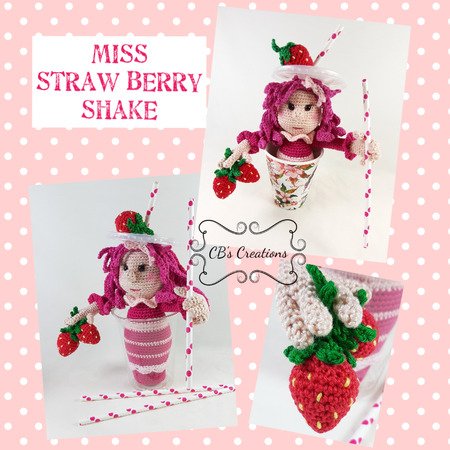 Miss Straw Berry Shake, Amigurumi Haakpatroon