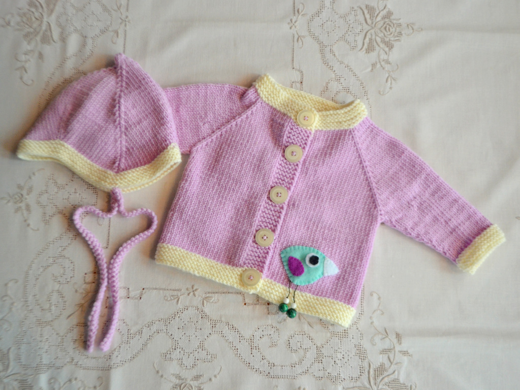 BABY SET IN 3 GRÖßEN -  JACKE MIT APPLIKATION UND TEUFELSMÜTZE * RVO