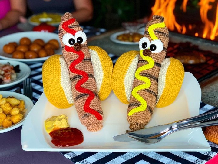 Lustige Bratwurst - Häkelanleitung