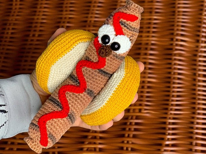 Lustige Bratwurst - Häkelanleitung