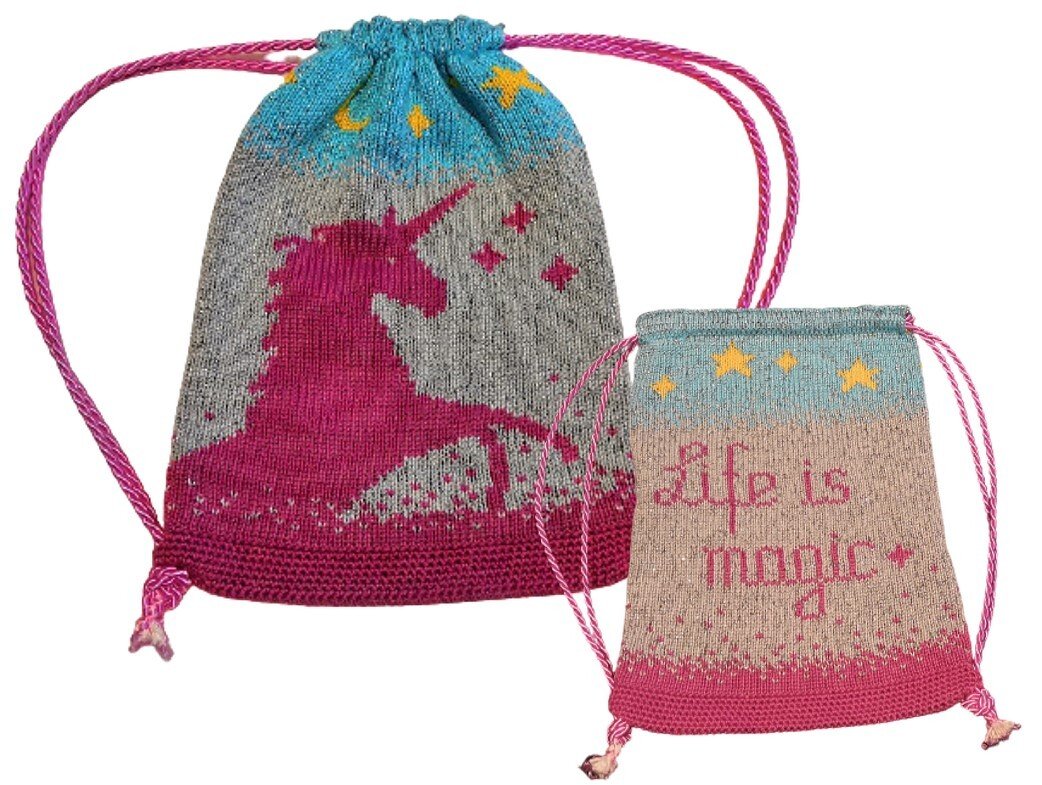 Strickanleitung Turnbeutel "Life is magic" - in Doubleface