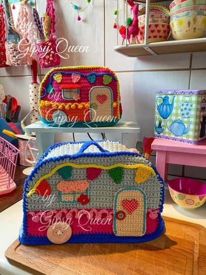 Häkelanleitung Toastverstecker Caravan Abdeckhaube