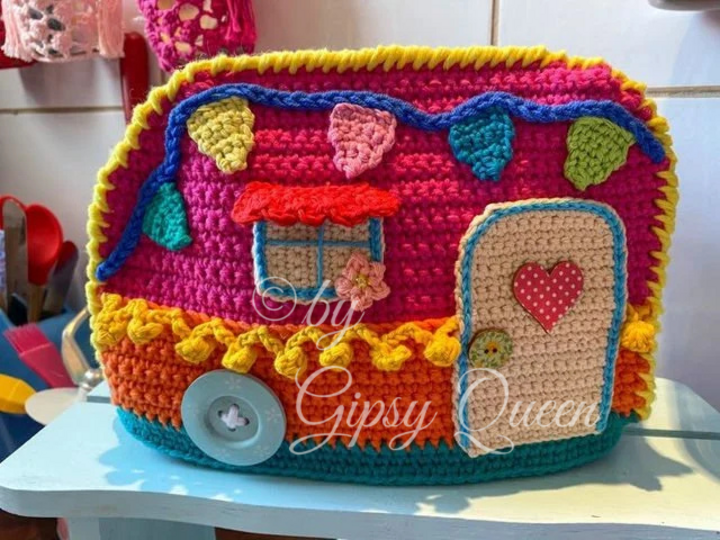 Häkelanleitung Toastverstecker Caravan Abdeckhaube