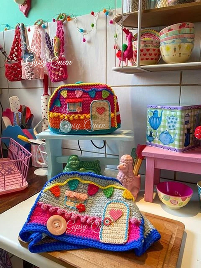 Häkelanleitung Toastverstecker Caravan Abdeckhaube