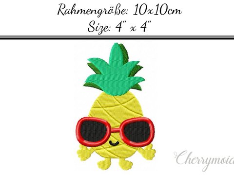 Stickdatei Coole Ananas 10x10