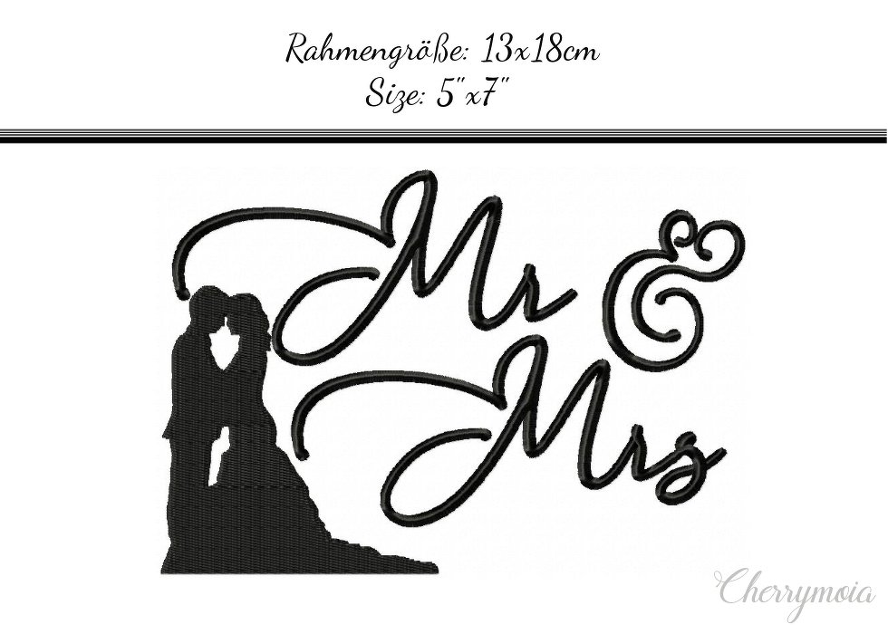 Stickdatei Mr and Mrs 13x18