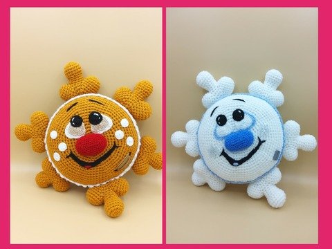 Häkelanleitung / Amigurumi / Zierkissen, Lebkuchen-Schneeflocke