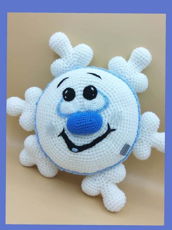 Häkelanleitung / Amigurumi / Zierkissen, Lebkuchen-Schneeflocke - Bild 2