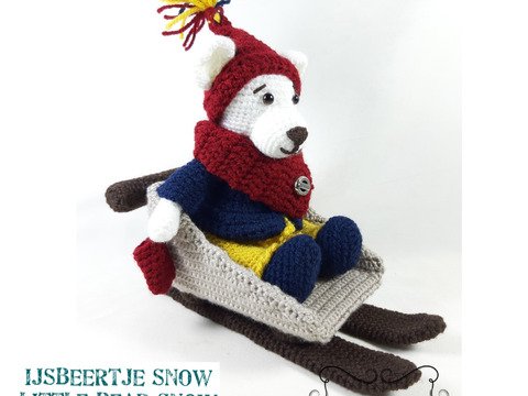 Little Bear Snow and his Sledge, Amigurumi Crochet Pattern