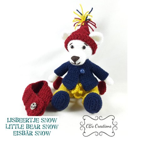 Little Bear Snow and his Sledge, Amigurumi Crochet Pattern