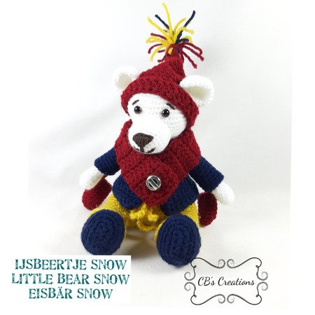 Little Bear Snow and his Sledge, Amigurumi Crochet Pattern