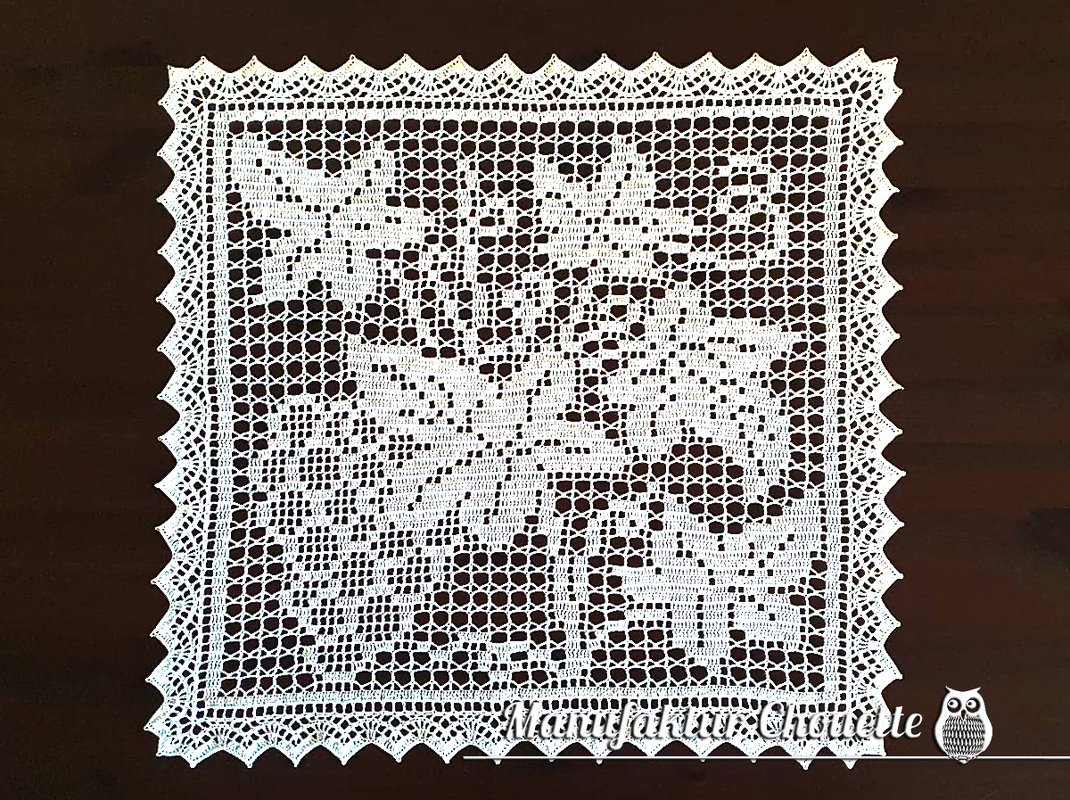 Quadratisches Deckchen (oder Kissen) "Weintrauben" - Herbstkollektion