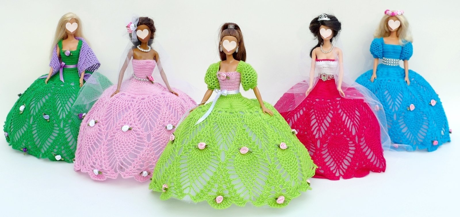 Prachtvolles Ballkleid mit Tüll-Unterrock für kleine Anziehpuppen - Bild 2