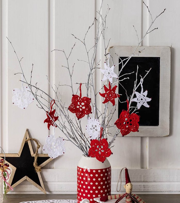 Weihnachts-Deko häkeln in Rot-Weiß - Bild 4