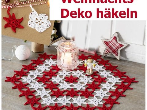 Weihnachts-Deko häkeln in Rot-Weiß