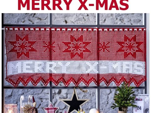 Merry X-Mas Gardine häkeln