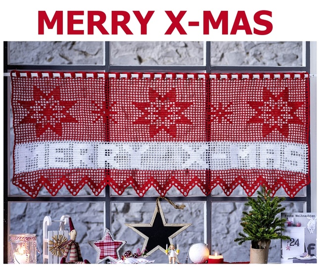 Merry X-Mas Gardine häkeln