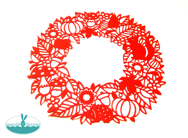 Herbst Kranz Plotterdatei SVG DXF