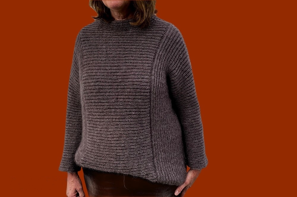 Mohairpullover Damen Halbpatent Strickanleitung