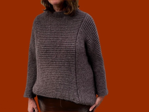 Mohairpullover Damen Halbpatent Strickanleitung