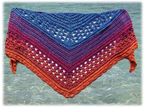 Häkelanleitung flaches Dreieckstuch "Meeresgruß"