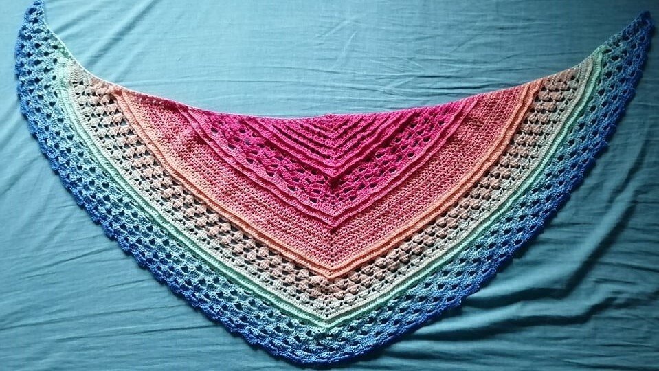 Häkelanleitung flaches Dreieckstuch "Meeresgruß" - Bild 3