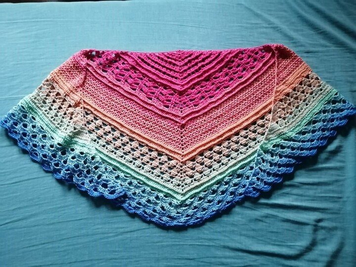 Häkelanleitung flaches Dreieckstuch "Meeresgruß"