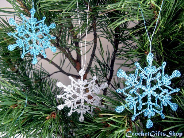 Crochet Pattern Christmas Snowflake Ornaments (1)