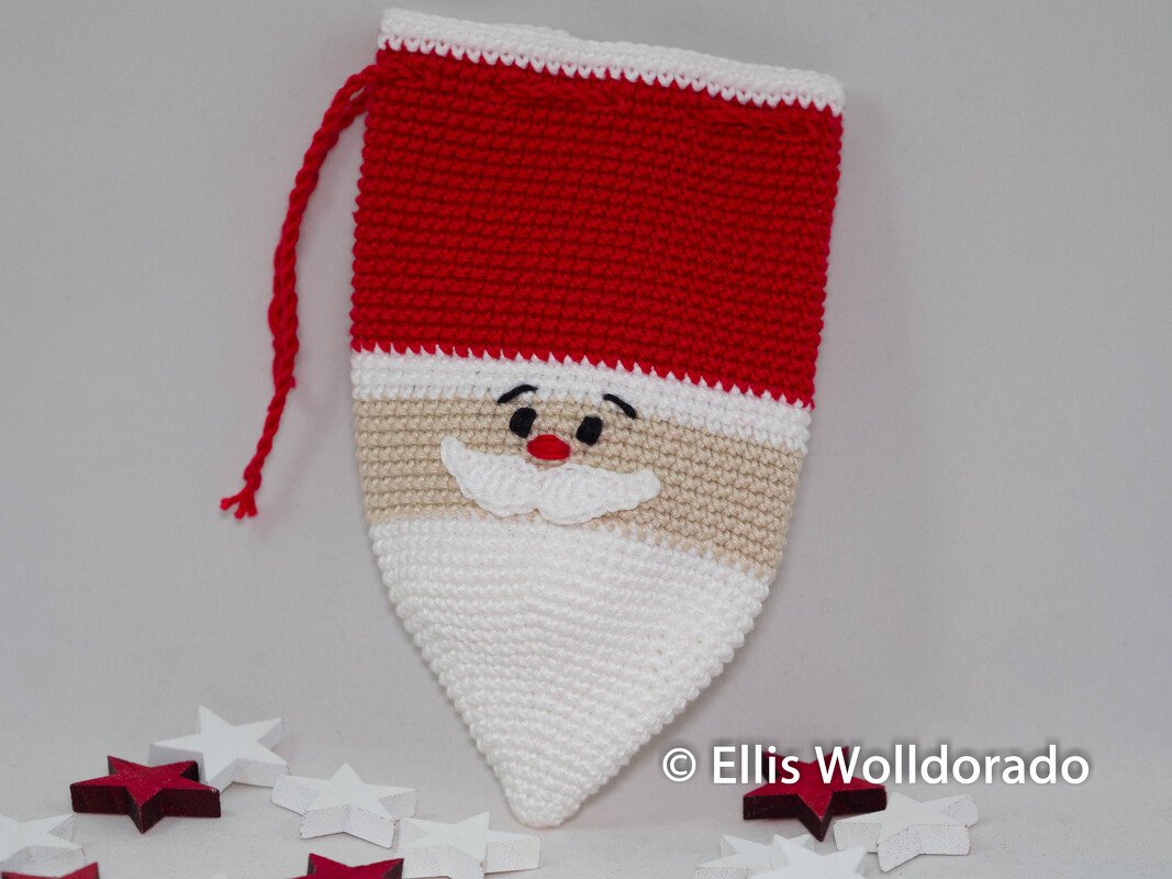 Nikolaus Geschenkbeutel, Häkelanleitung - Bild 10