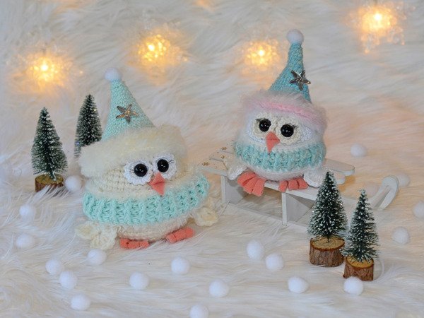 Winter owls "Piep" in two sizes