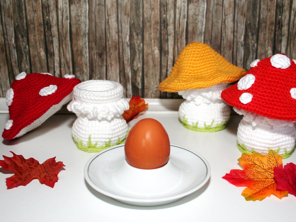 Mushroom - Egg Cozy, Decoration - Crochet Pattern