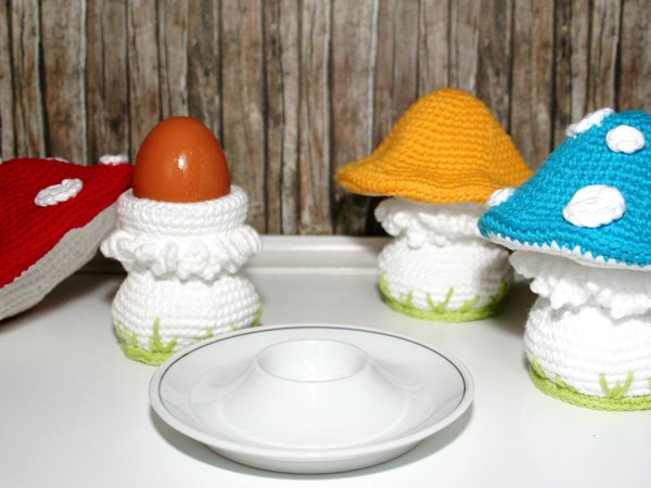 Mushroom - Egg Cozy, Decoration - Crochet Pattern