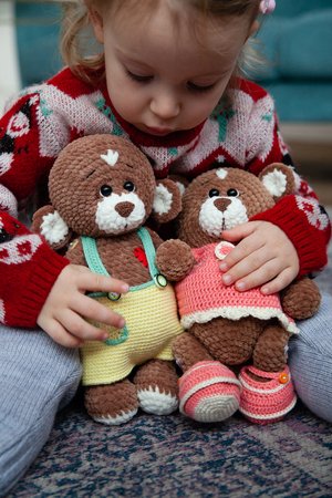 Crochet amigurumi pattern Plush Bears Brownie + Crochet outfit