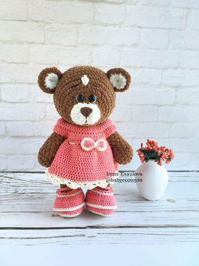 Crochet amigurumi pattern Plush Bears Brownie + Crochet outfit