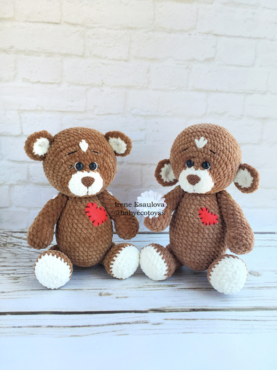 Crochet amigurumi pattern Plush Bears Brownie + Crochet outfit