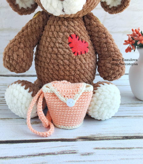 Crochet amigurumi pattern Plush Bears Brownie + Crochet outfit