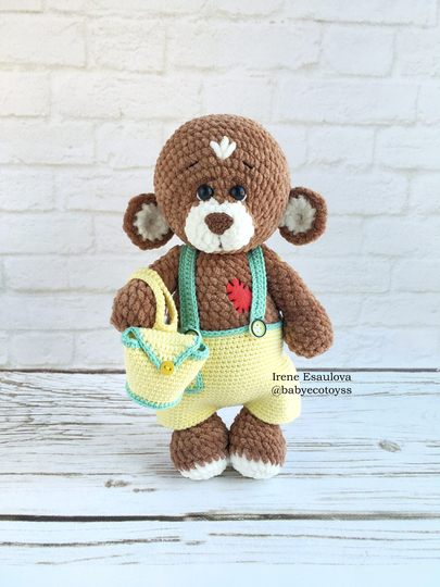 Crochet amigurumi pattern Plush Bears Brownie + Crochet outfit