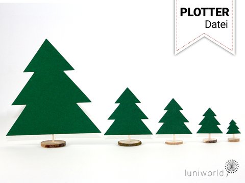 Tannenbaum aus Papier als Tischdeko (Anleitung für Schere + Plotter)