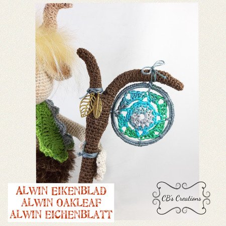 Alwin Oakleaf, Amigurumi Crochet Pattern, Catcher of Dreams