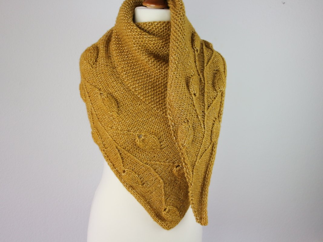 Knitting Pattern PDF Asymmetrical Shawl with Leaf PatternCreate an elegant