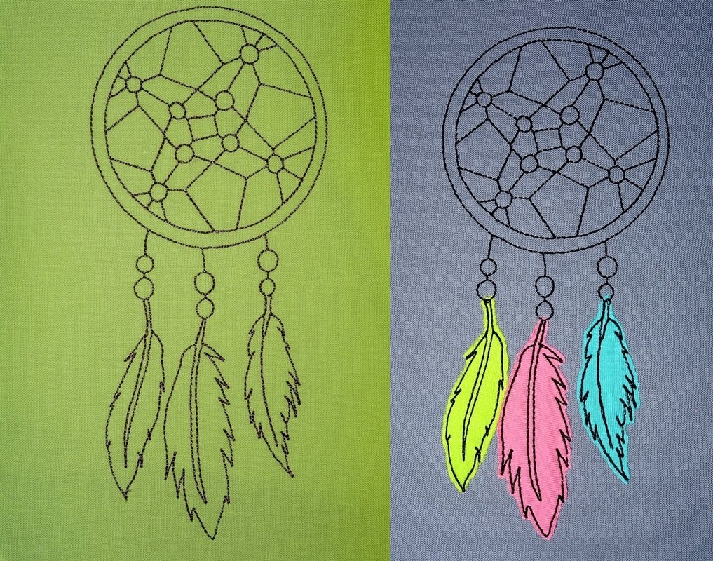 Doodle Traumfänger Feder Stickdatei