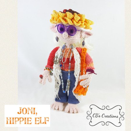 Joni, the Hippie Elf, Amigurumi Crochet Pattern