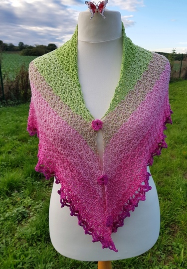 Zimbabwe Häkeltuch mit Knopf Anleitung