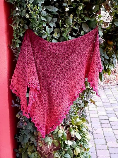 Zimbabwe Häkeltuch mit Knopf Anleitung