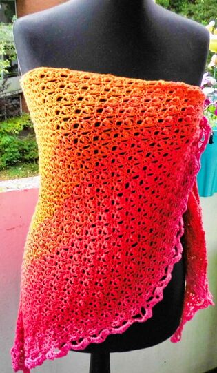 Zimbabwe Häkeltuch mit Knopf Anleitung